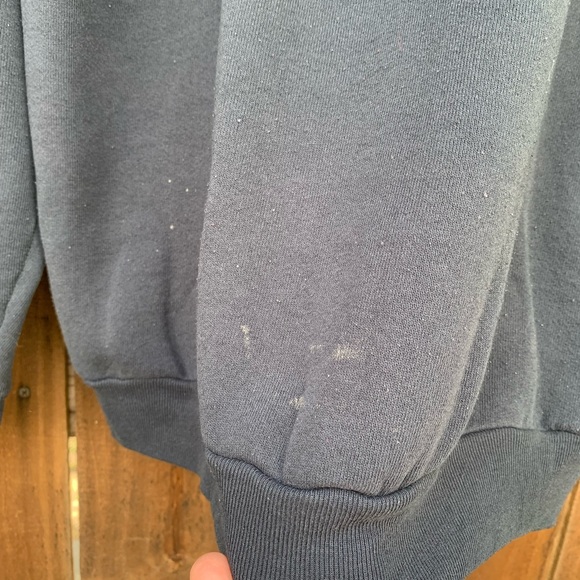 80s-90s Plain Black Raglan Sleeves sweatshirt size Large. - Picture 3 of 8